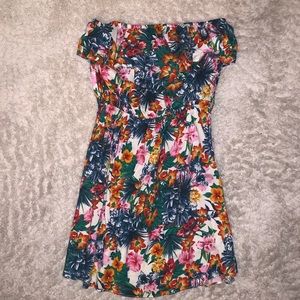 Strapless Floral Dress